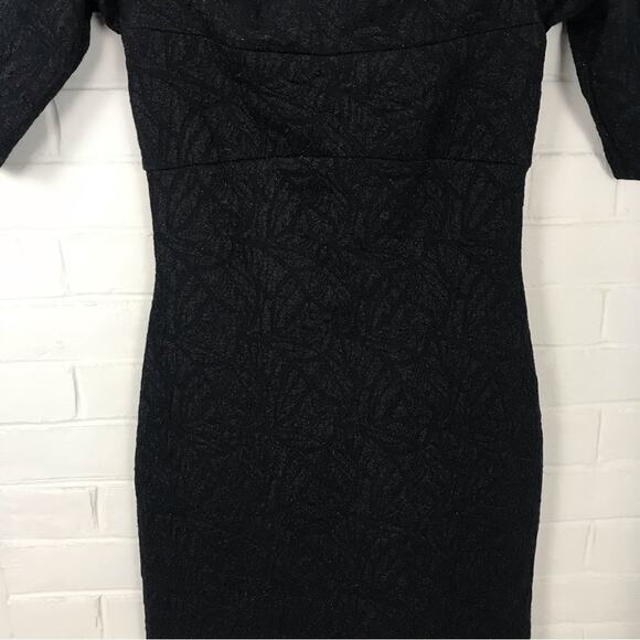 NWT Nicole Miller Collection Off The Shoulder Black Shimmer Dress SAMPLE - Picture 4 of 12